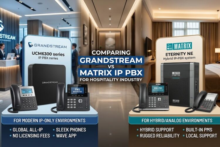 Grandstream vs Matrix IP PBX: Which is Best for Hotels? (2026)