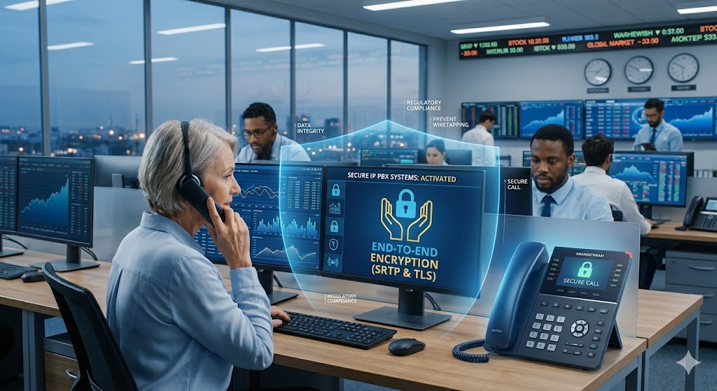 Secure IP PBX Systems with End-to-End Encryption for Financial Firms