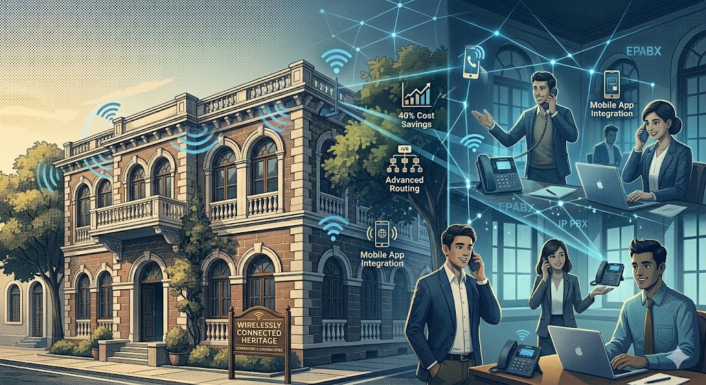 Wireless IP EPABX solutions for heritage buildings with no cabling